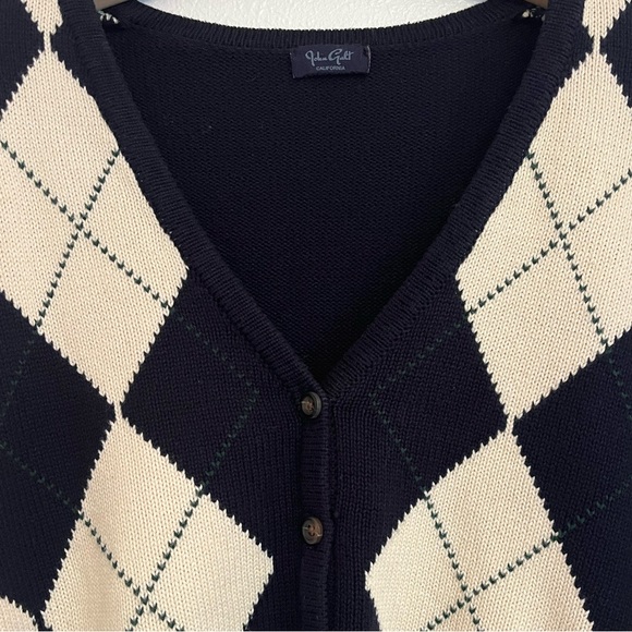 John Galt Argyle Button Up Sweater - Picture 4 of 4